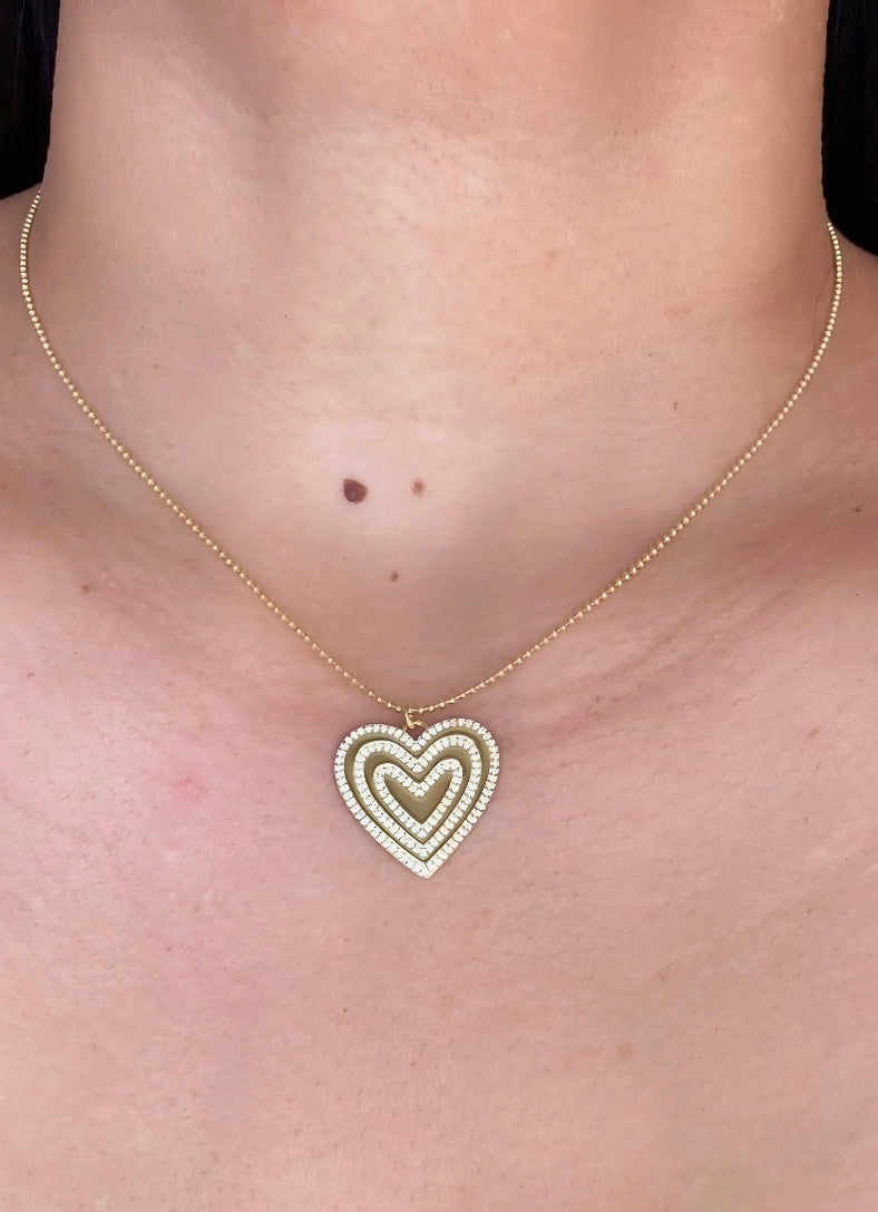 Gold Heart Pendant Necklace