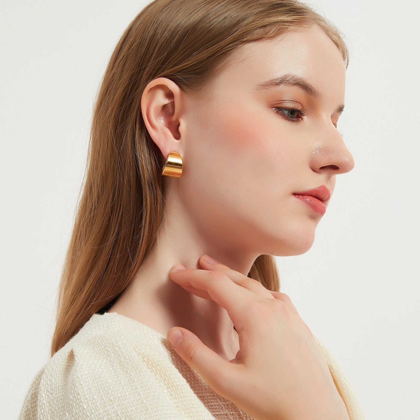 Gold Hoops| Chunky Style - trendy earring