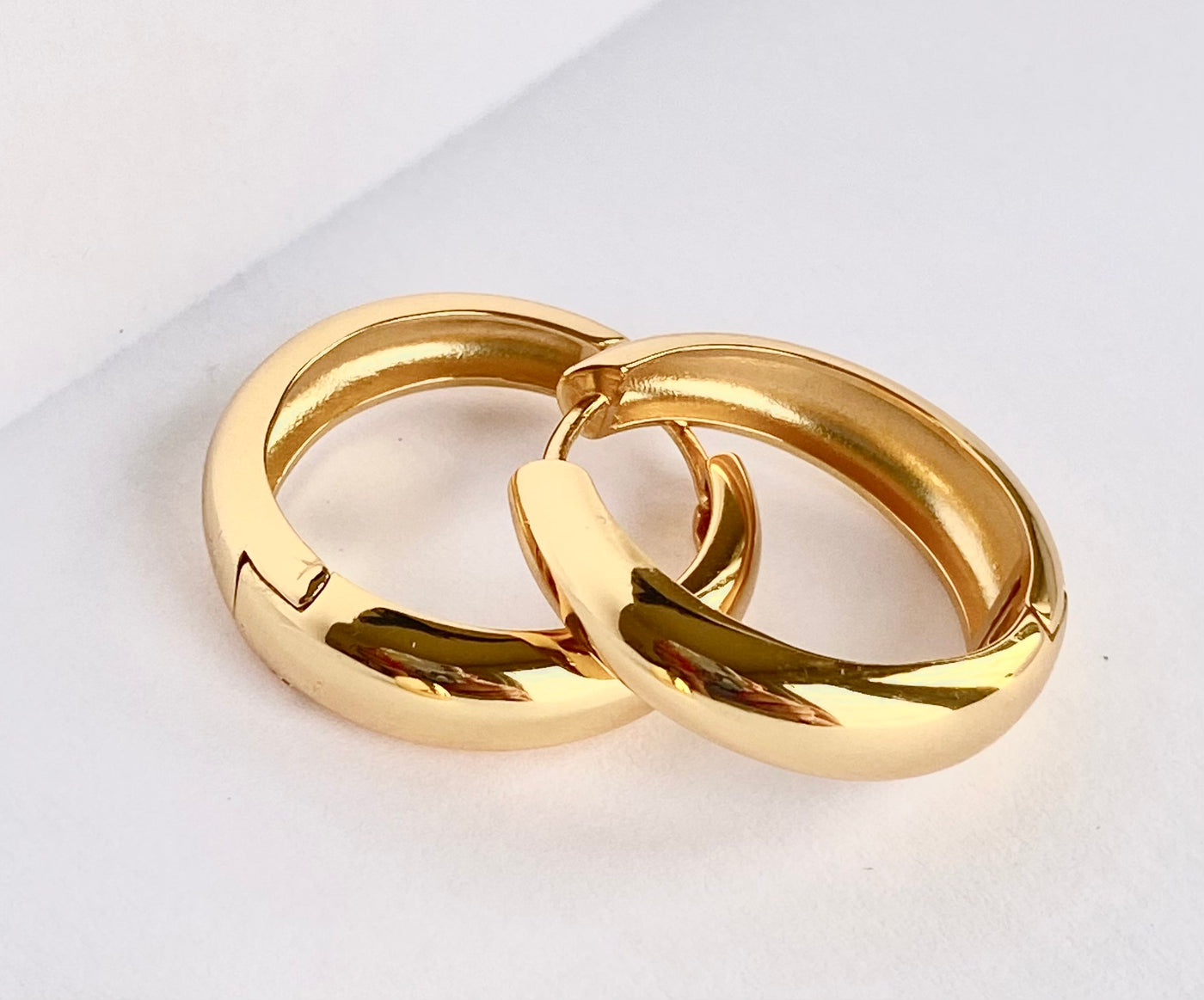 Gold Hoops Earrings| Dome Earrings - trendy earring