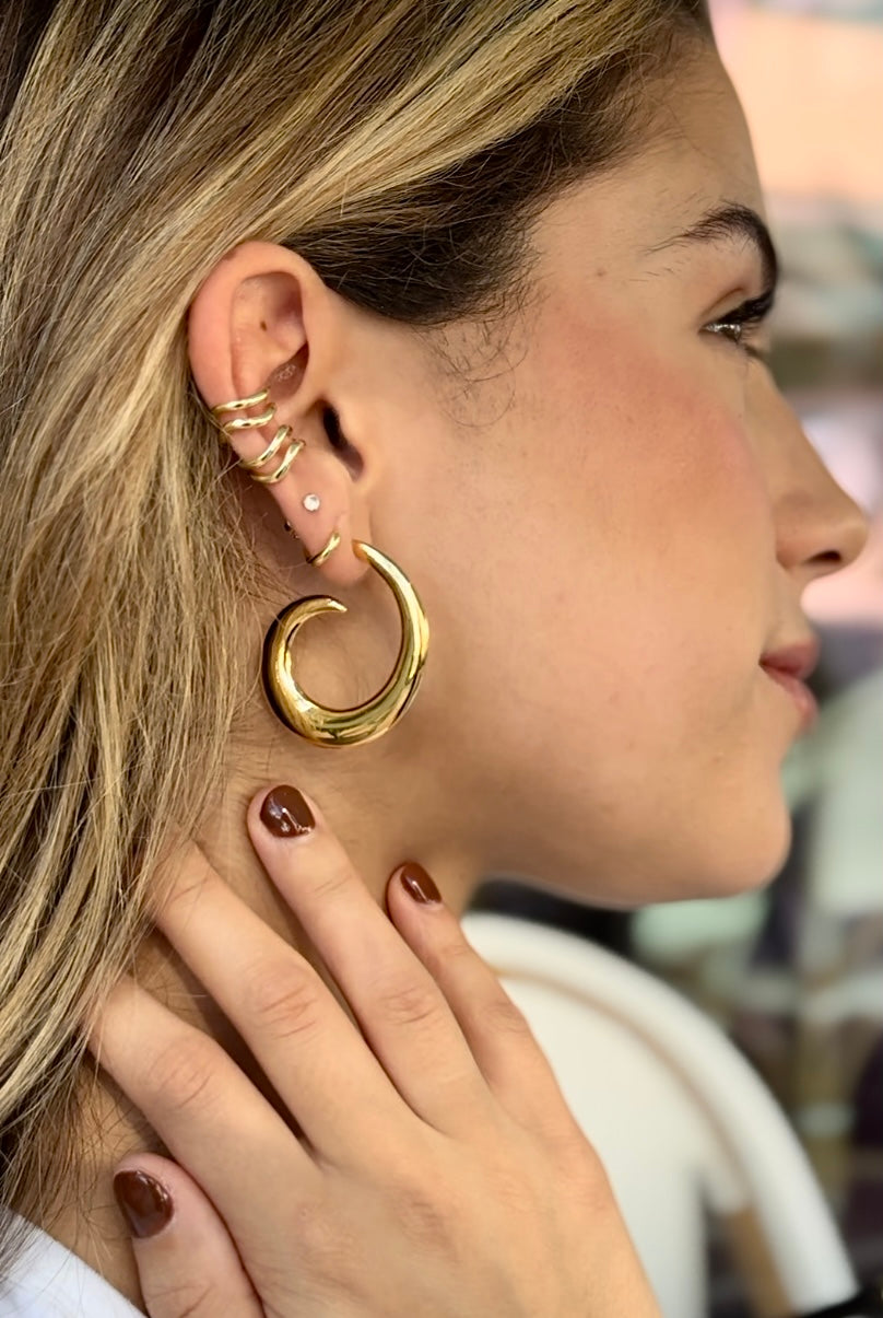 Gold Big Hoops| Spiral Earrings - trendy earring