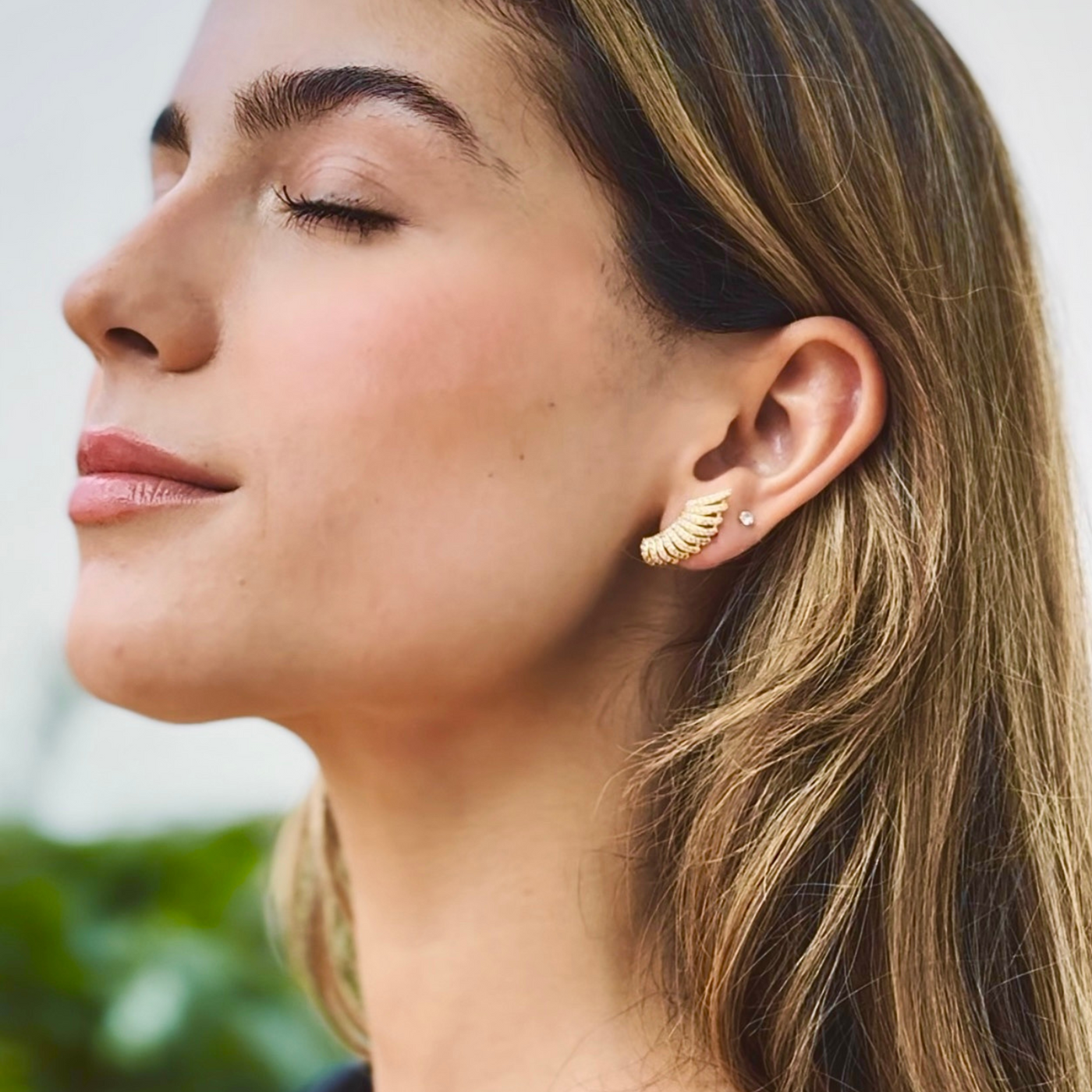 Gold Stud Earrings| Wings Studs