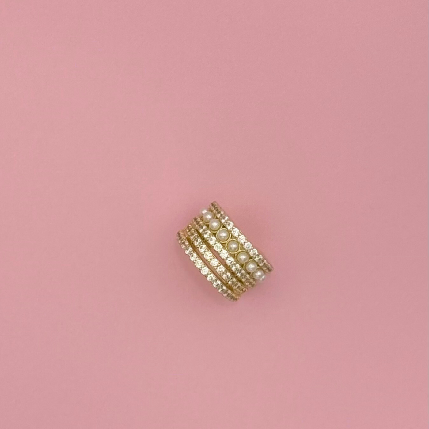Gold Ear Cuff With Pearls