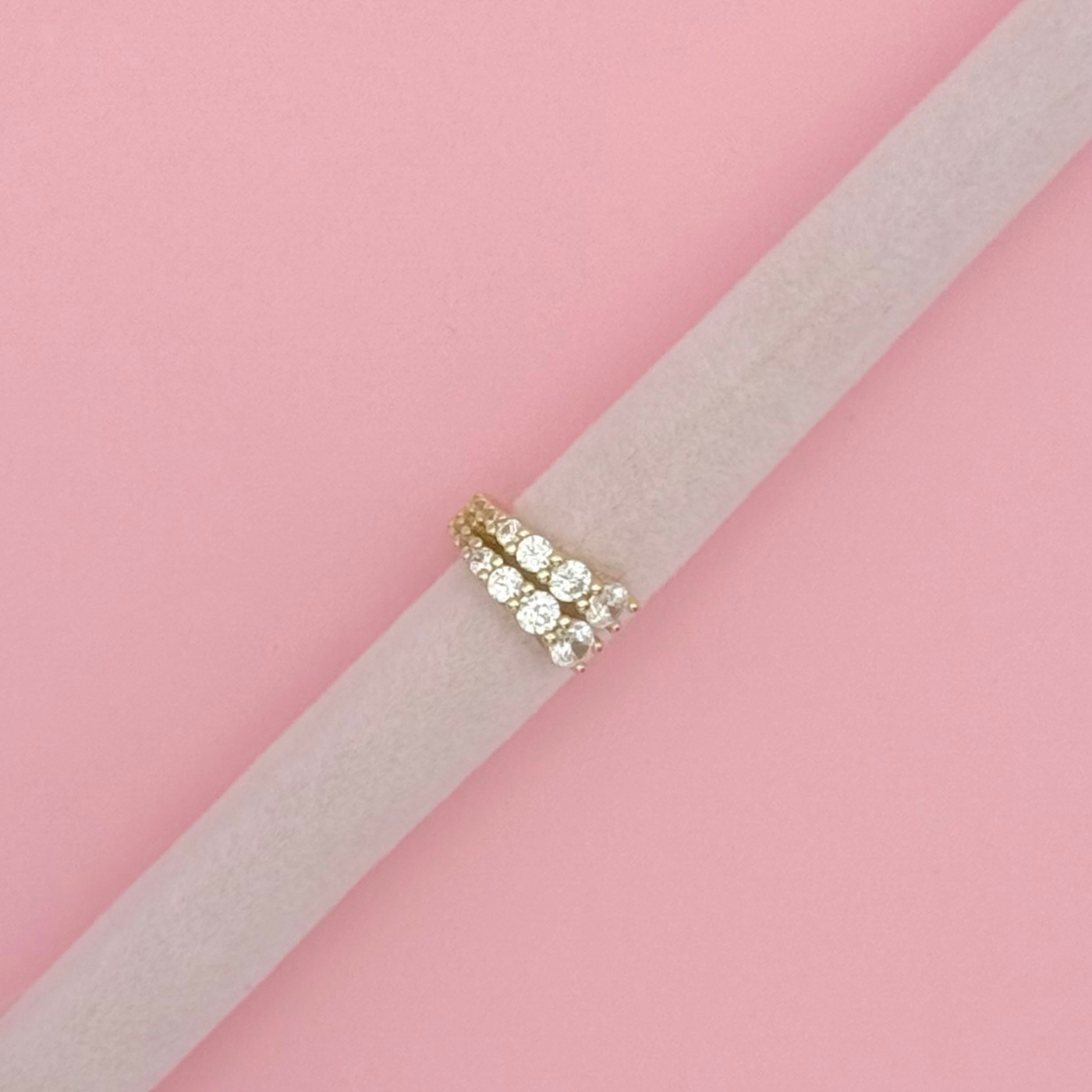 Gold Ear Cuff and Zirconia - trendy earring