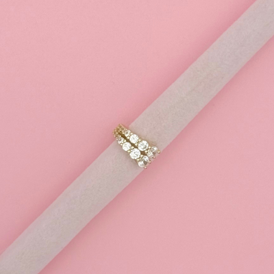 Gold Ear Cuff and Zirconia - trendy earring