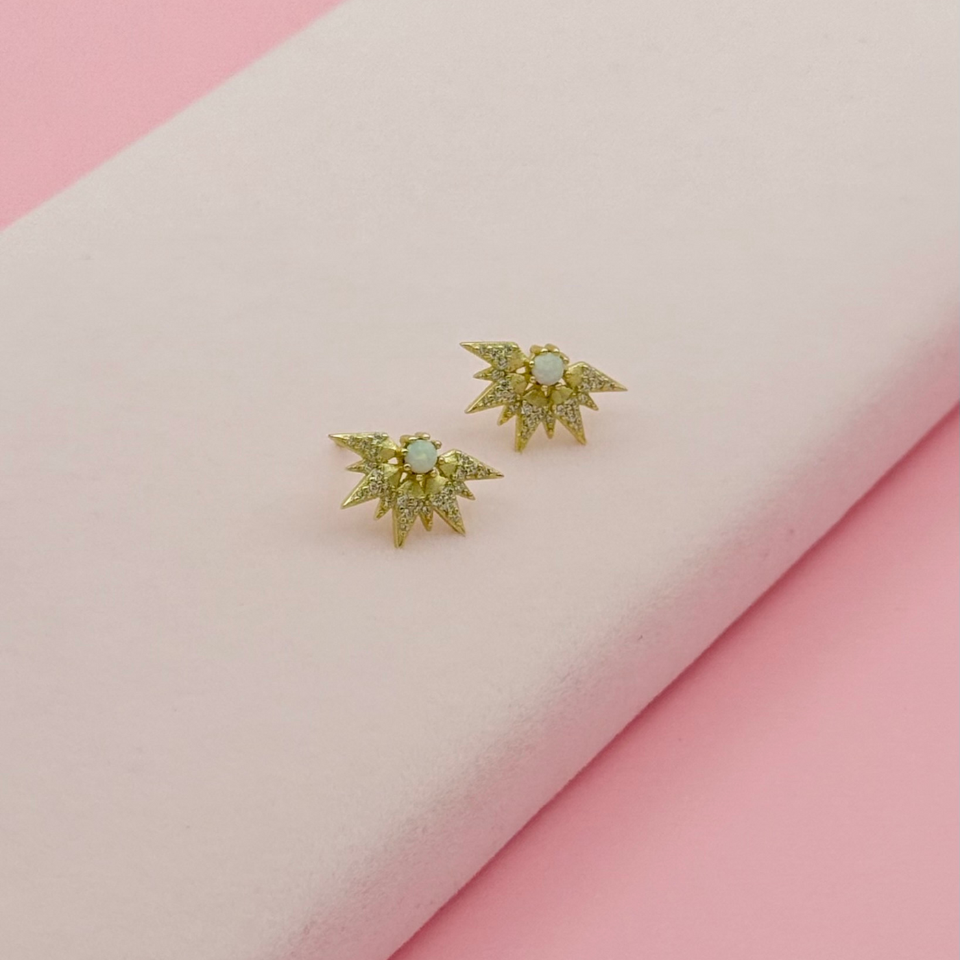 Gold Opal Studs Earrings