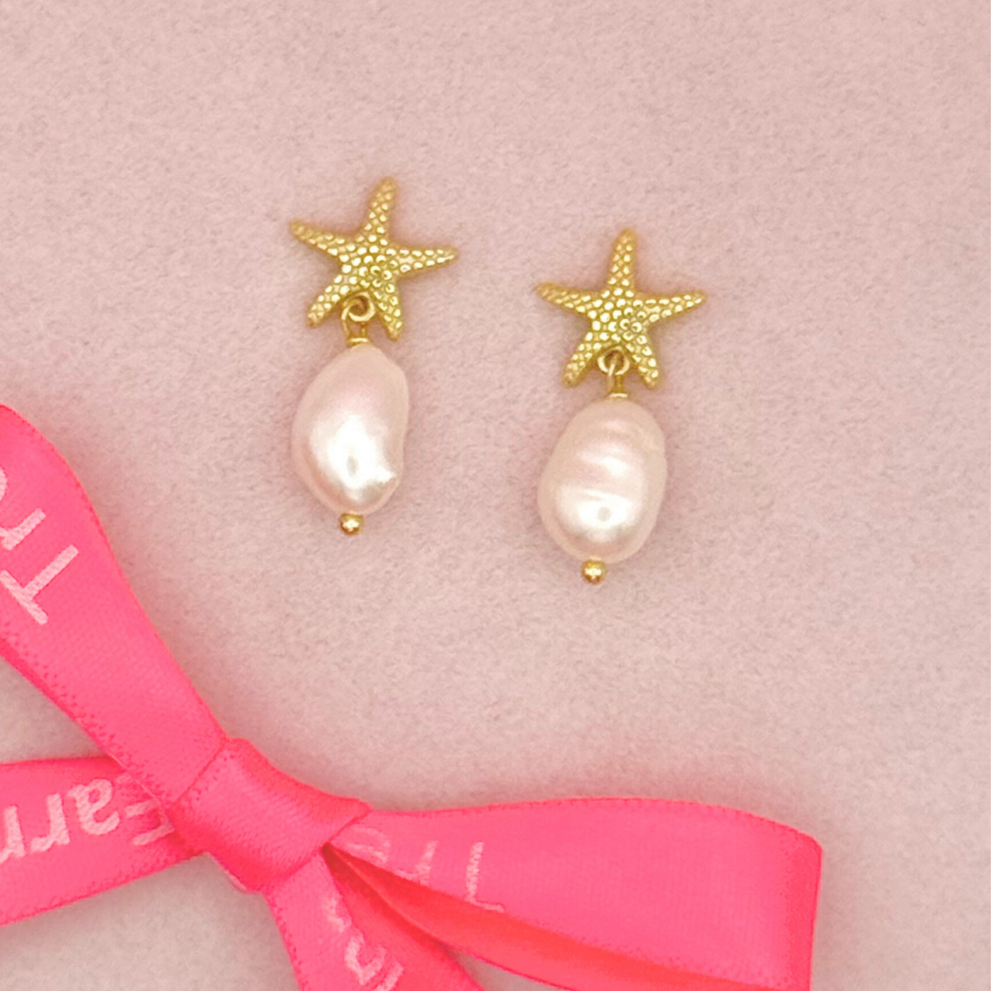 Gold Star Earring | Pearl