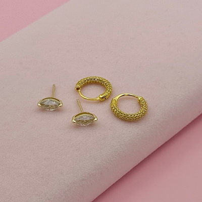 Gold Earring Set