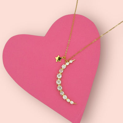 Gold Moon Necklace - trendy earring