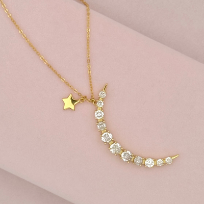 Gold Moon Necklace - trendy earring