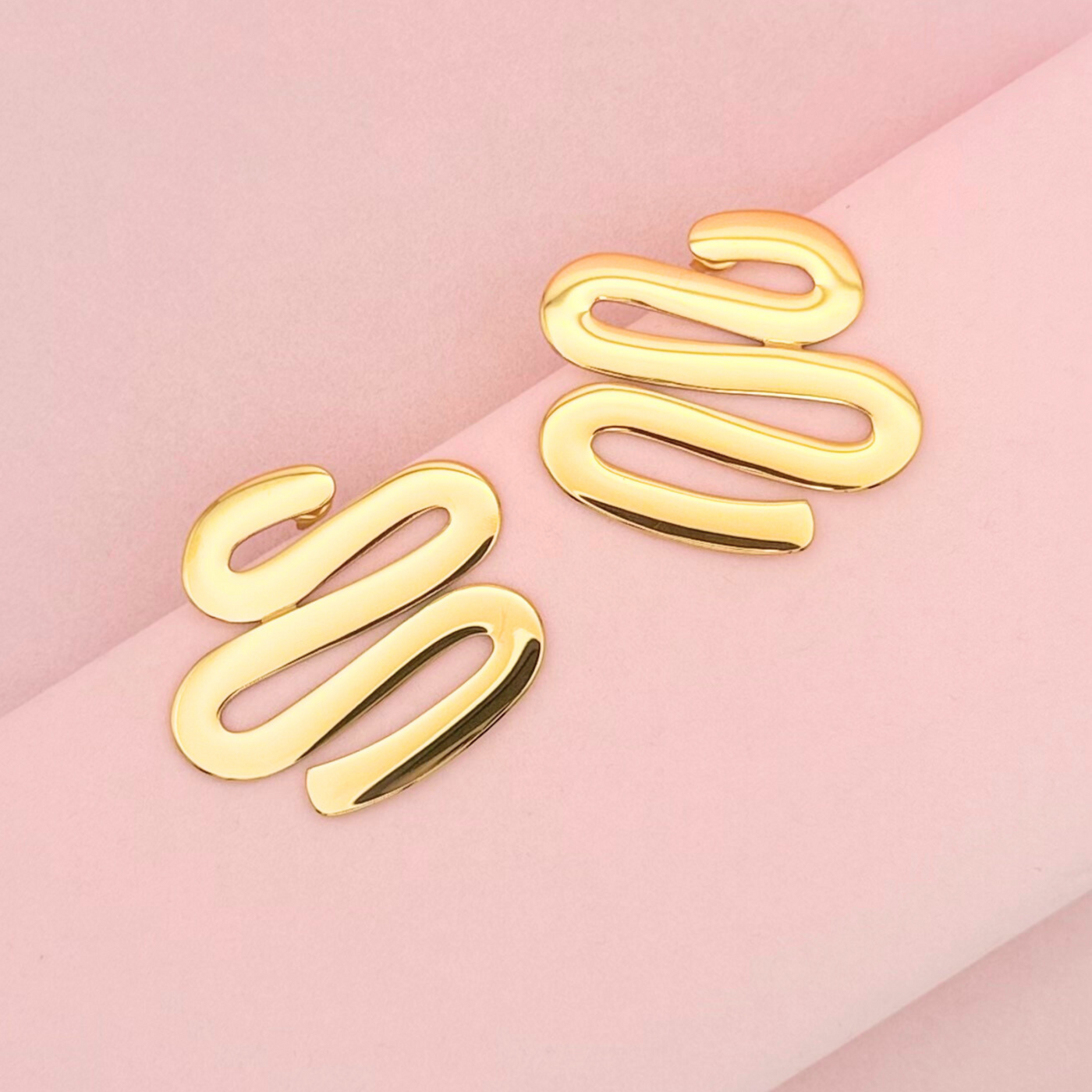 Gold Snake Shape Earrings