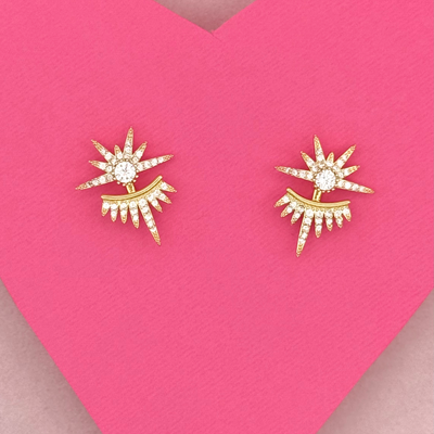 Gold Stud Earrings| Sun Shape