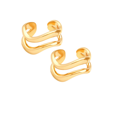 Gold Ear Cuff| Wavy - trendy earring