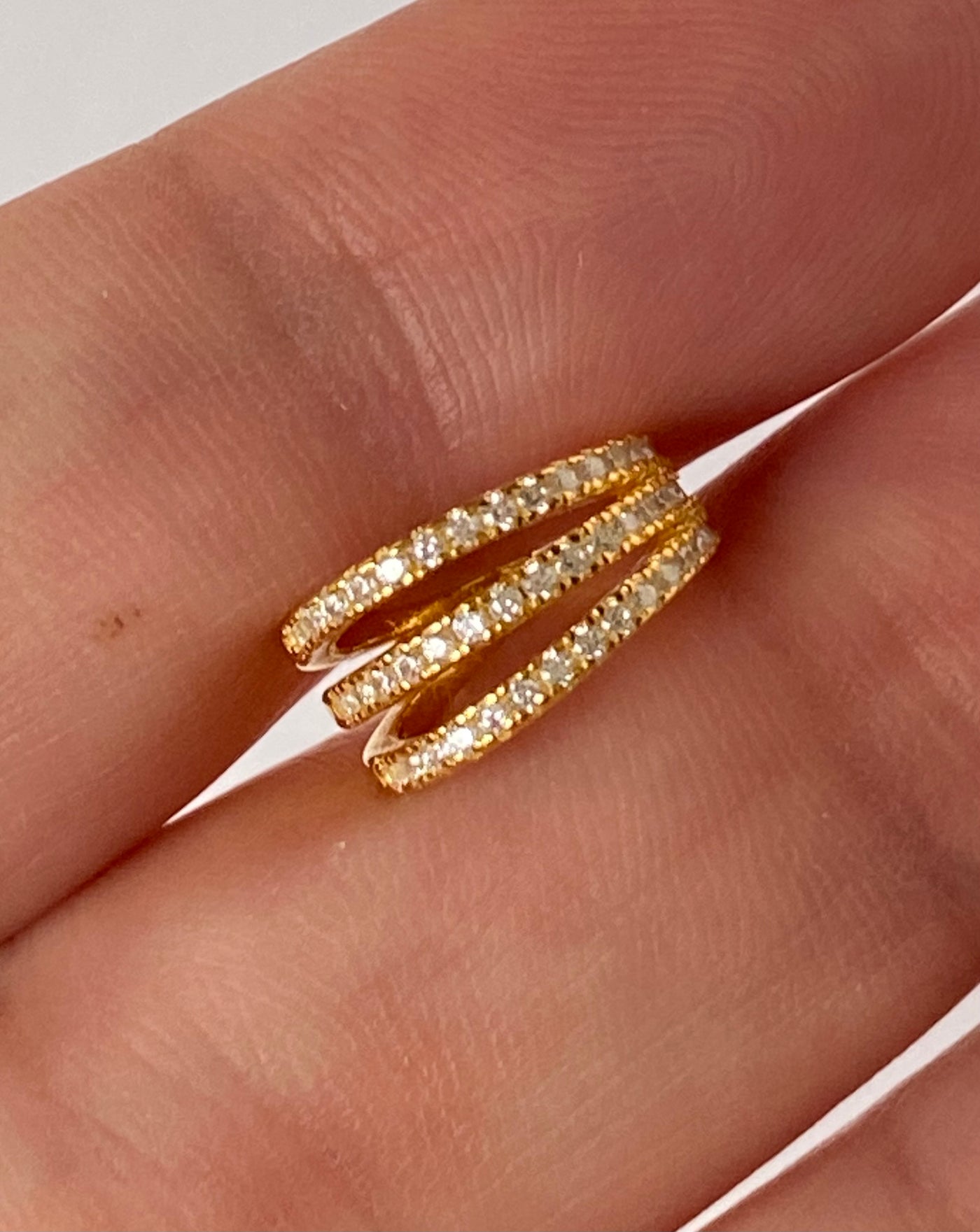 Gold Ear Cuff Earring| Gold and Zirconia - trendy earring