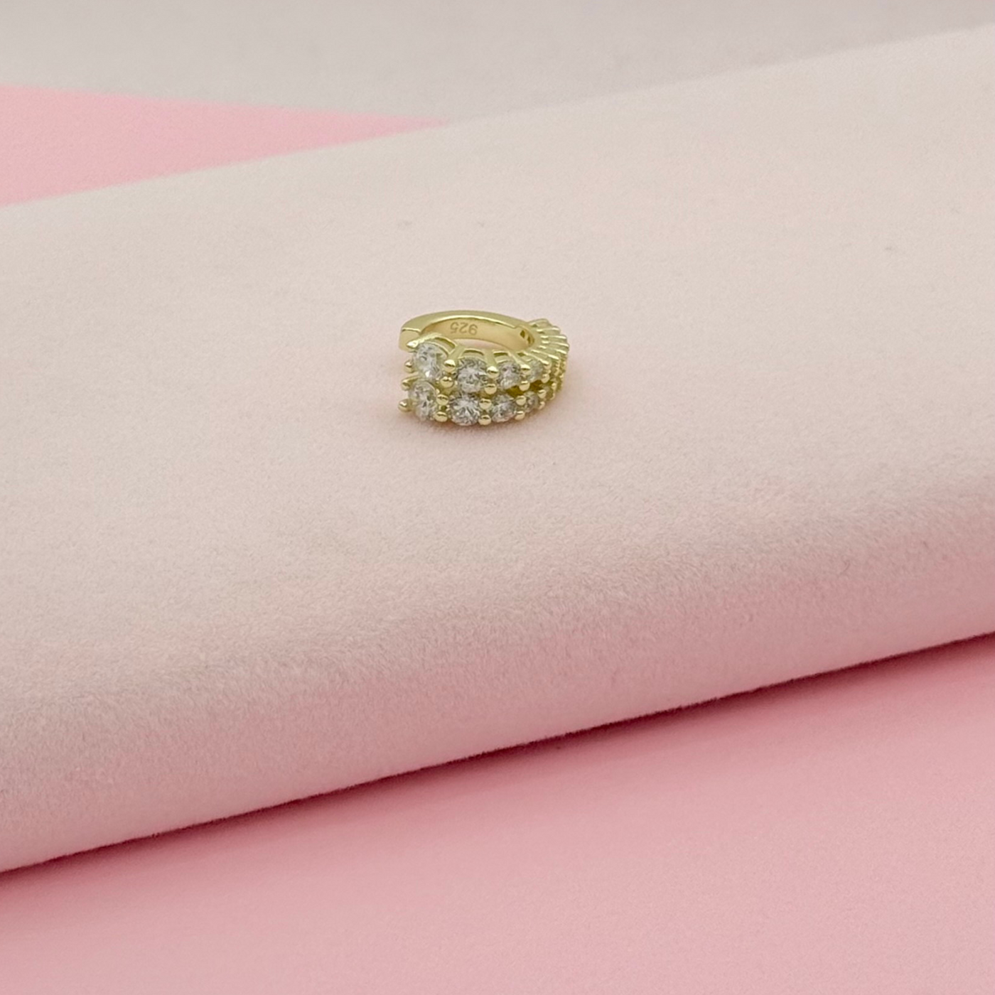 Gold Ear Cuff and Zirconia - trendy earring