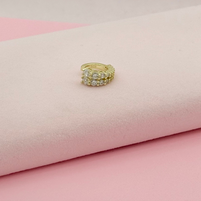 Gold Ear Cuff and Zirconia - trendy earring