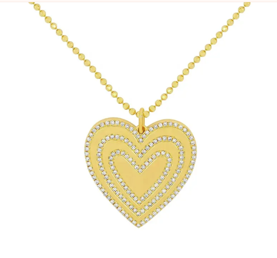 Gold Heart Pendant Necklace