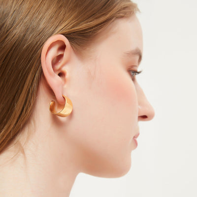 Gold Hoops| Chunky Style - trendy earring