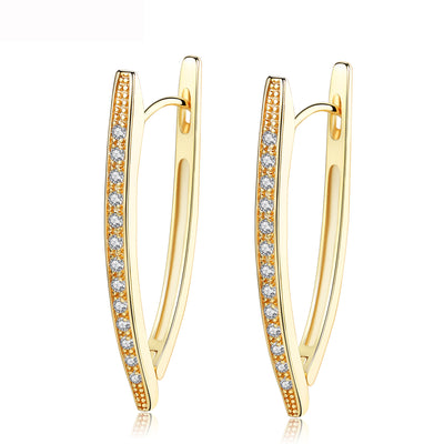 Gold Hoops Earrings| Triangle - trendy earring