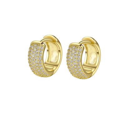 Gold Huggies Hoops| Zirconia - trendy earring