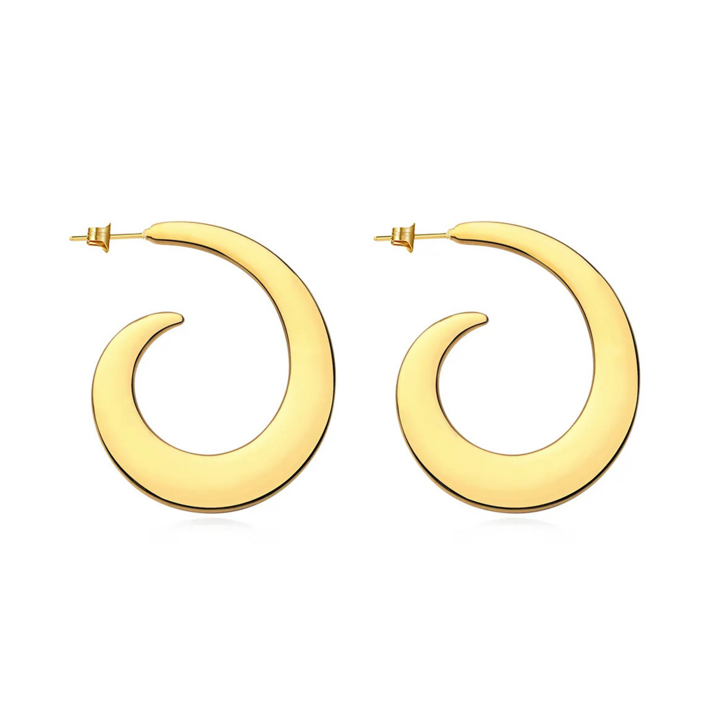 Gold Big Hoops| Spiral Earrings - trendy earring