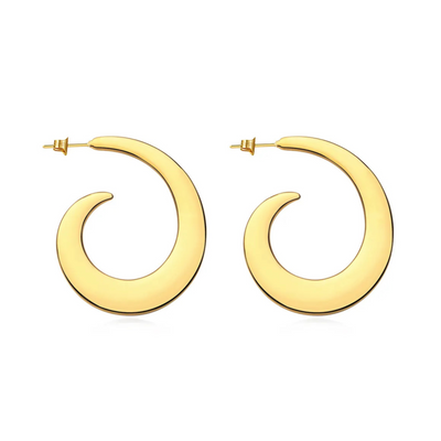 Gold Big Hoops| Spiral Earrings - trendy earring