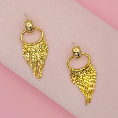 Gold Long Tassel| Drop Earring
