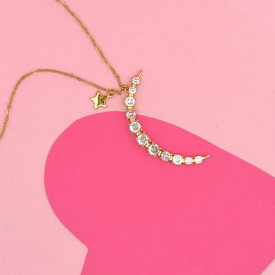 Gold Moon Necklace - trendy earring