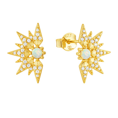 Gold Studs Earrings | Sun - trendy earring