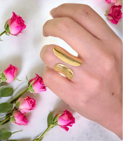 Gold Ring Adjustable - trendy earring