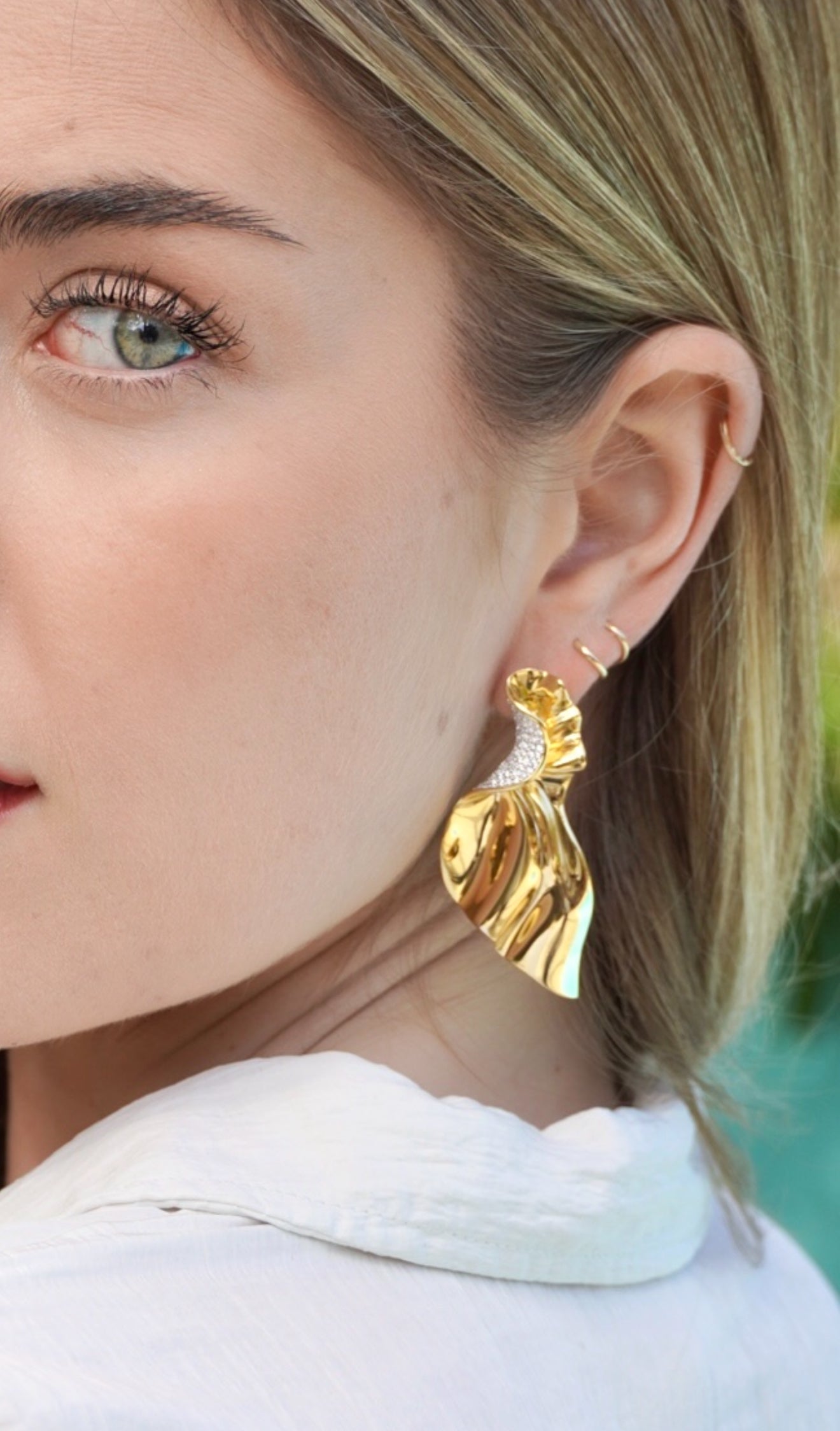 Gold Stud Earring| Drop Irregular Earrings - trendy earring