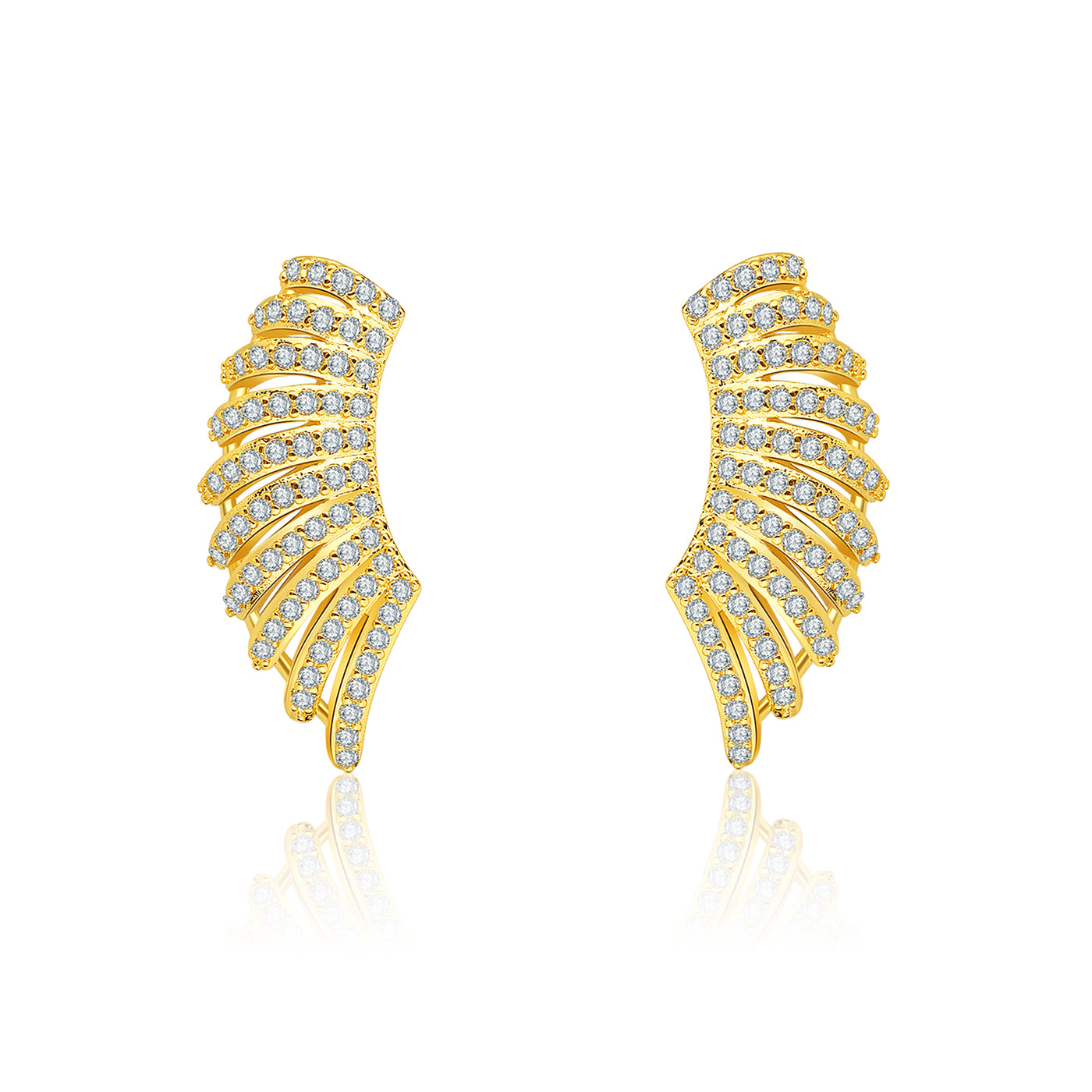 Gold Stud Earrings| Wings Studs - trendy earring