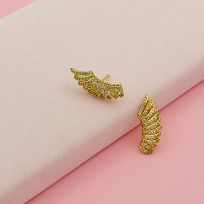 Gold Stud Earrings| Wings Studs