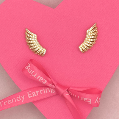 Gold Stud Earrings| Wings Studs