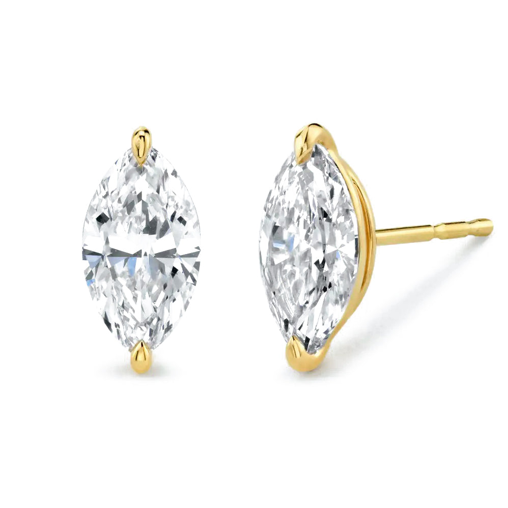 Gold Stud Earring| Solitaire - trendy earring