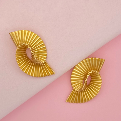 Gold Studs Earrings| Irregular Gold Drop
