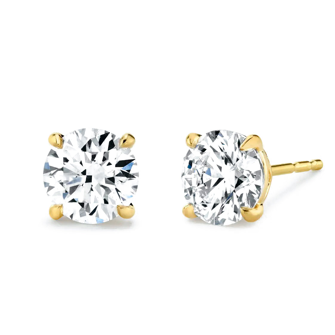 Gold Studs Earrings| Solitaire - trendy earring