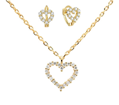 Heart Necklace Set - trendy earring