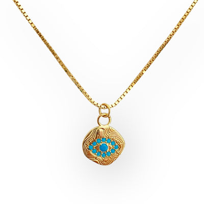 Evil eye Necklace| Gold and Blue