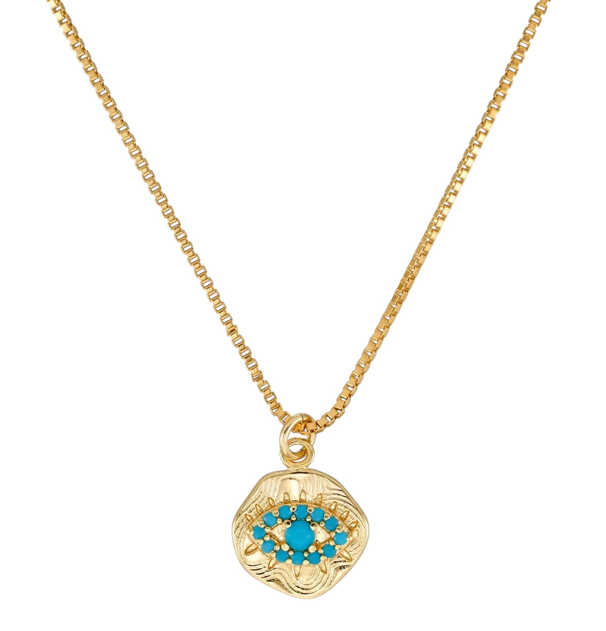 Evil eye Necklace| Gold and Blue - trendy earring