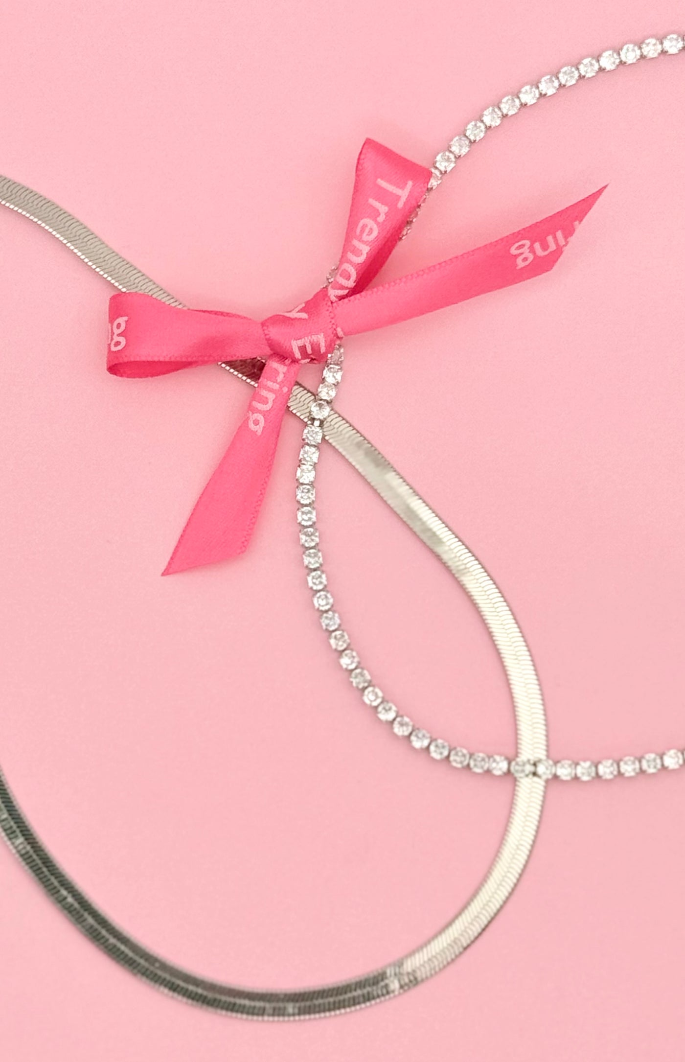 Silver Tennis Choker Necklace Set
