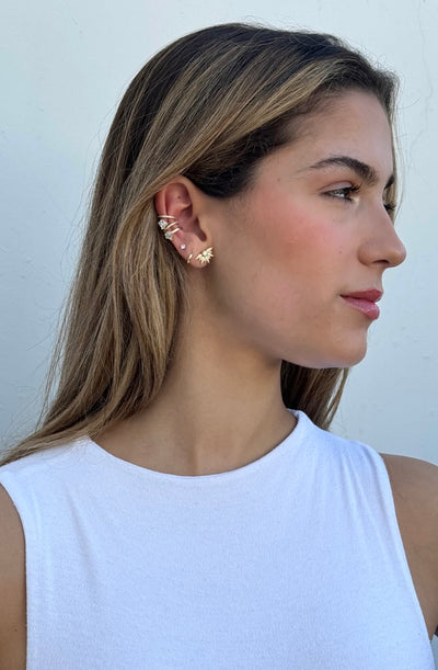 Gold Studs Earrings | Sun - trendy earring