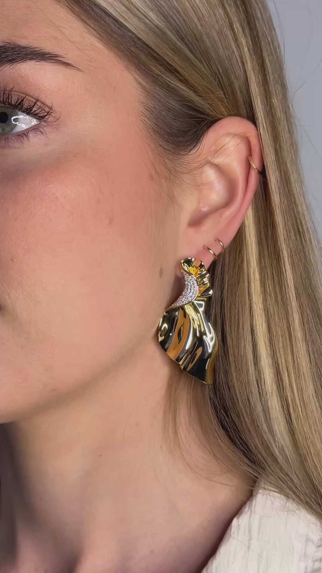 Gold Stud Earring| Drop Irregular Earrings